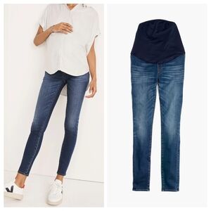🔴NWOT Madewell Maternity Over-the-Belly Skinny Jeans in Danny Wash TENCEL Denim
